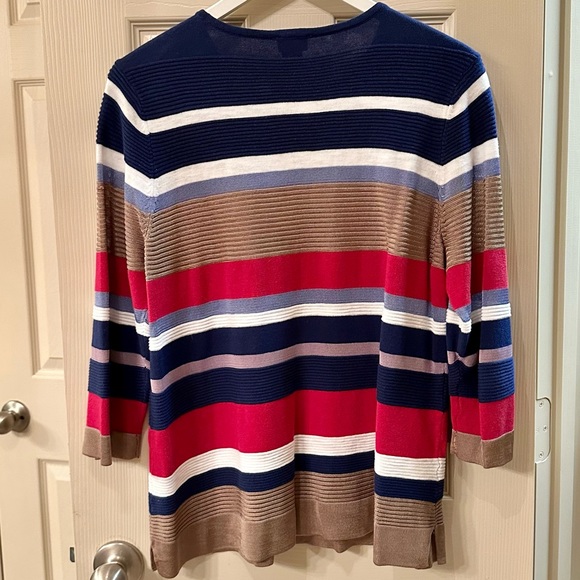 Chico’s Striped Sweater Blouse, Sz 2P - Picture 4 of 5
